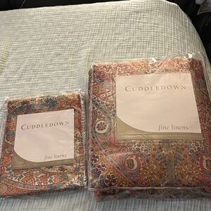 Cuddledown~ King Duvet & 1 Sham ~ Made in Italy ~ NIB~ 100% Cotton